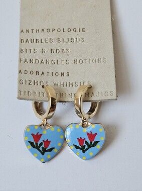 Anthropologie Ceramic Huggie Earrings